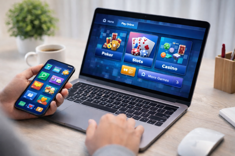 permainan kartu digital online di perangkat modern