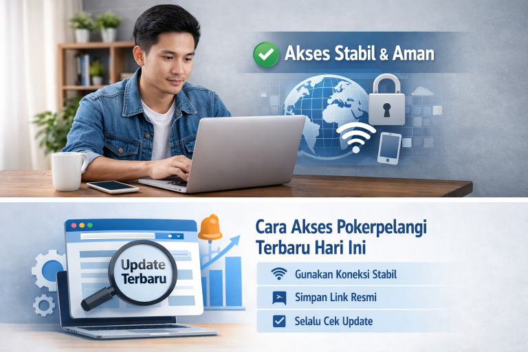 pengguna mengakses website melalui laptop dengan koneksi internet stabil