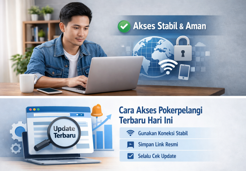 pengguna mengakses website melalui laptop dengan koneksi internet stabil