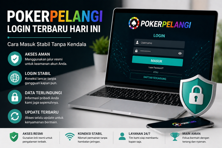 seseorang login ke website melalui laptop dengan koneksi stabil