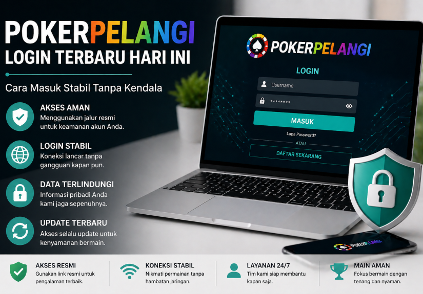 seseorang login ke website melalui laptop dengan koneksi stabil