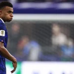 Kylian Mbappe bereaksi usai pertandingan Prancis melawan Spanyol di semifinal Piala Dunia 2026
