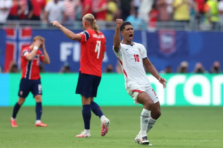 Jude Bellingham merayakan kemenangan bersama Timnas Inggris di Piala Dunia 2026