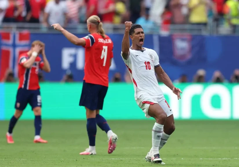 Jude Bellingham merayakan kemenangan bersama Timnas Inggris di Piala Dunia 2026