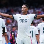 Jude Bellingham merayakan golnya ke gawang Malaga, Minggu 30/8/2026.
